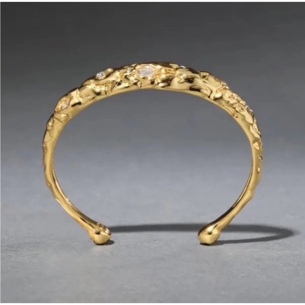 ALEXIS BITTAR • Gold Brut Pavé Crystal Sculptural
Cuff Bracelet - Picture 8 of 12